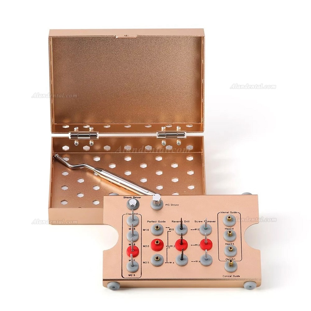 Dental Stainless Steel Implant Screw Removal Kit (Shank Drivers / Drills /Guide)